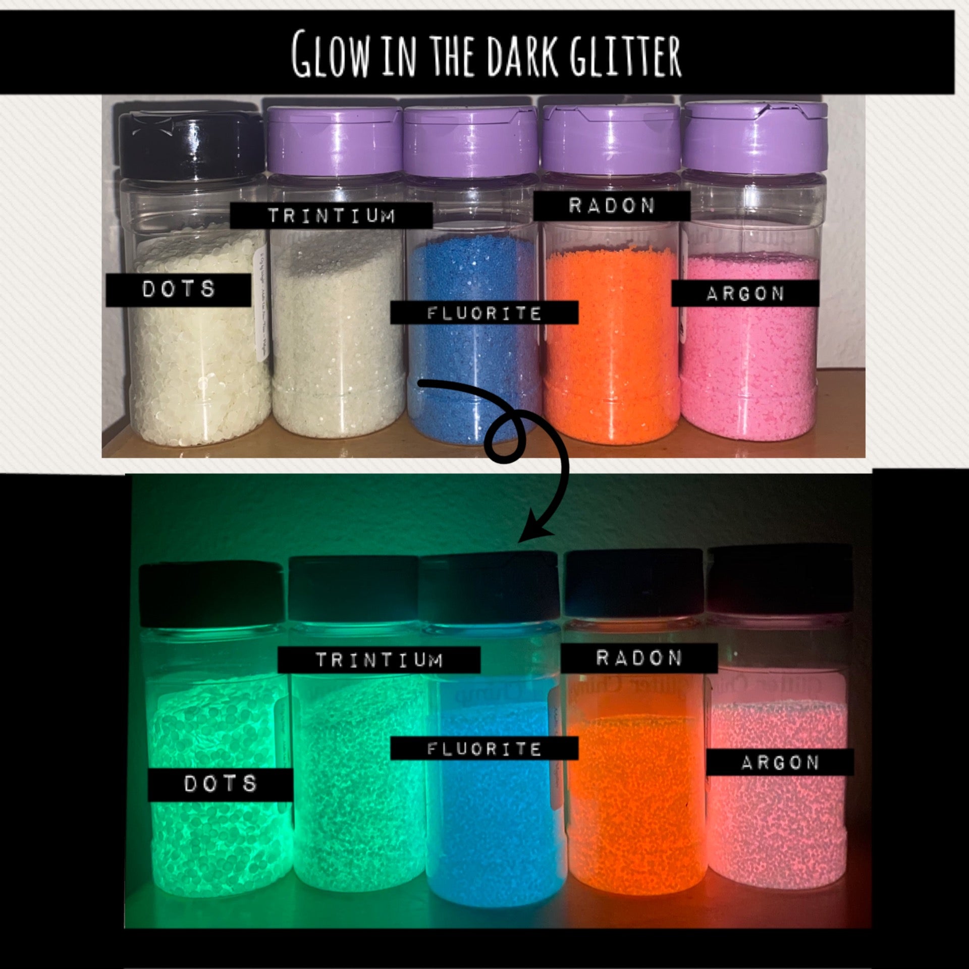 Chunky Glow in the Dark Glitter - Craft Adhesive Products