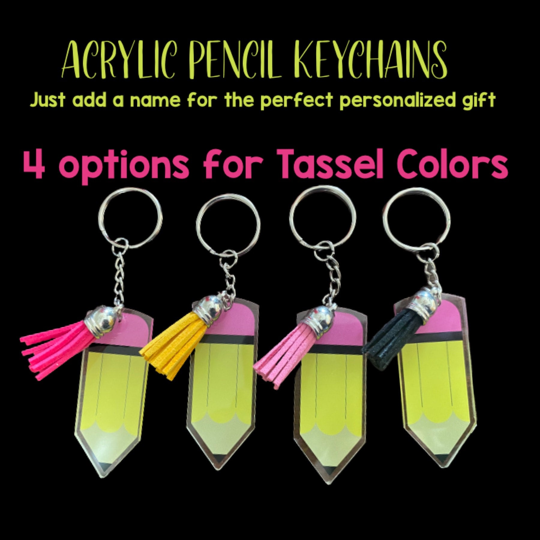 Pencil Keychain tassel